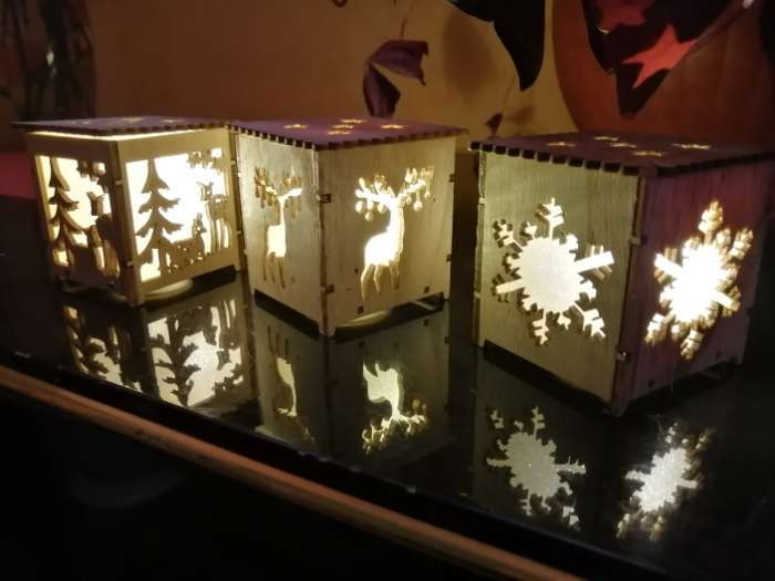 Фотография покупателя товара Декор с подсветкой «Зимний лес»