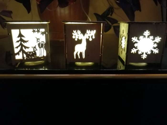Фотография покупателя товара Декор с подсветкой «Зимний лес» - Фото 4