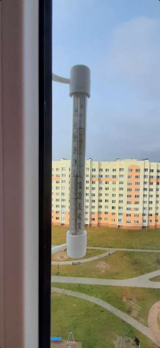 Фотография покупателя товара Термометр, градусник уличный, на окно, на липучке, от -50°С до +50°С, 21 х 6.5 см