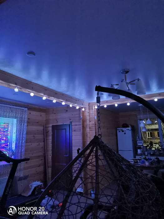 Фотография покупателя товара Гирлянда «Нить» 3 м с насадками «Лампочки шишки», IP20, прозрачная нить, 80 LED, свечение синее, 8 режимов, 220 В - Фото 13