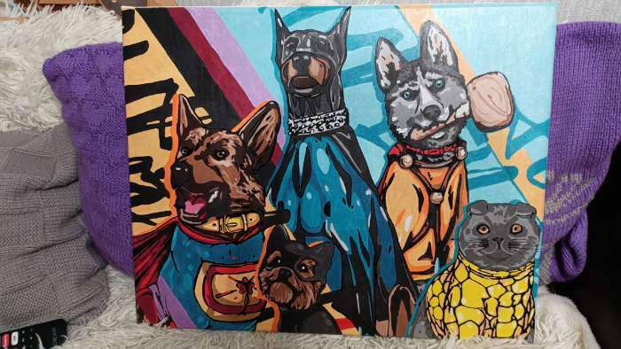 Фотография покупателя товара Картина по номерам на холсте с подрамником «Собаки-герои», 40 х 50 см - Фото 3