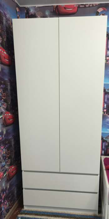 Фотография покупателя товара Шкаф двухстворчатый распашной «Клик Мебель. Мадера», 2 ящика, 900×500×2100 мм, цвет белый - Фото 1