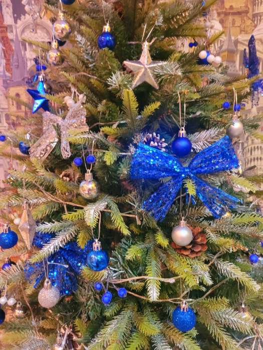 Фотография покупателя товара Бант праздничный "Боке", синий, 14 х 10 см