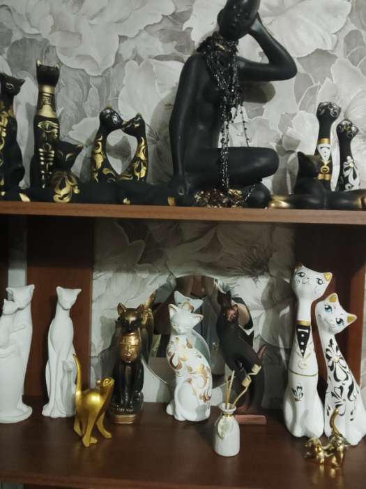 Фотография покупателя товара Фигурка керамика «Коты влюбленные», белые, 6×11×17 см - Фото 1