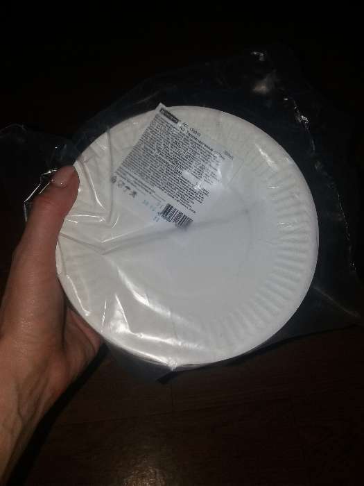 Фотография покупателя товара Набор одноразовых тарелок, d=17 см, цвет белый - Фото 1
