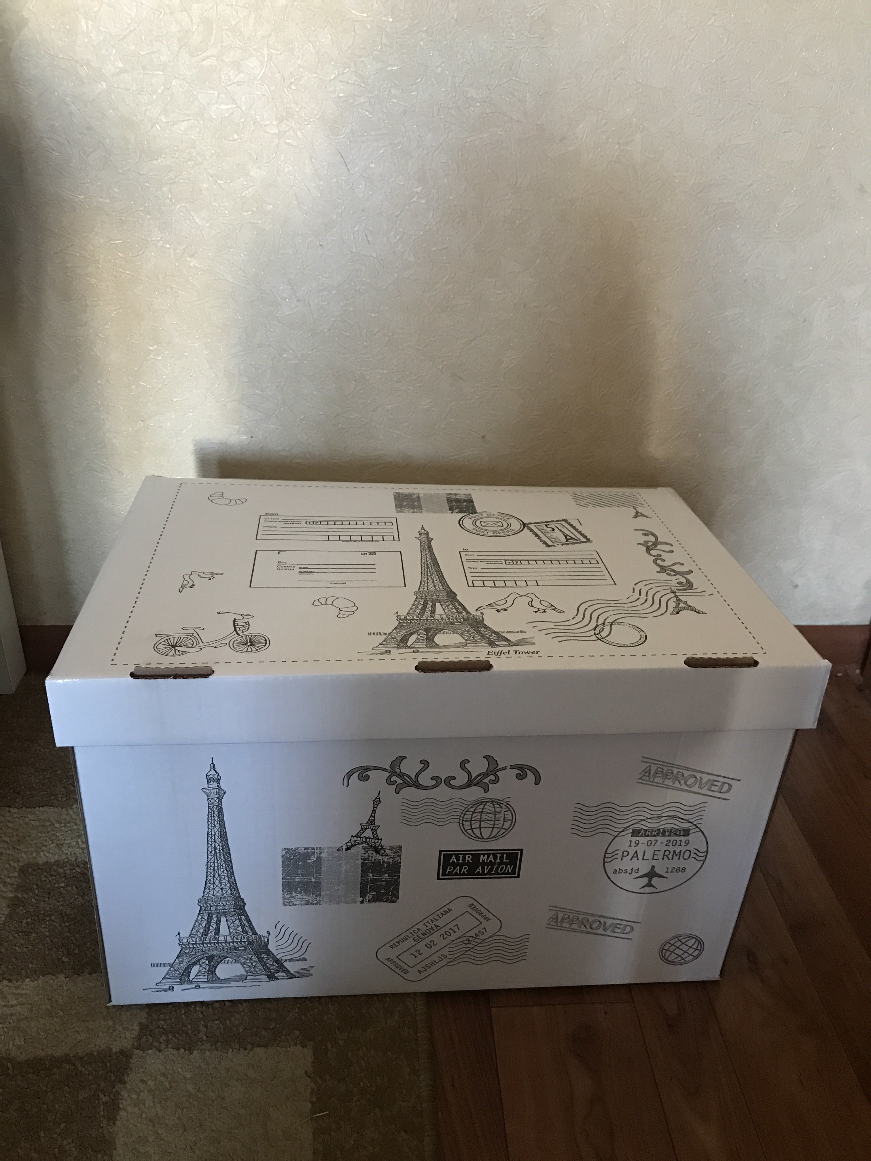 Фотография покупателя товара Коробка для хранения "Франция", белая, 49,5 х 33 х 29 см - Фото 2