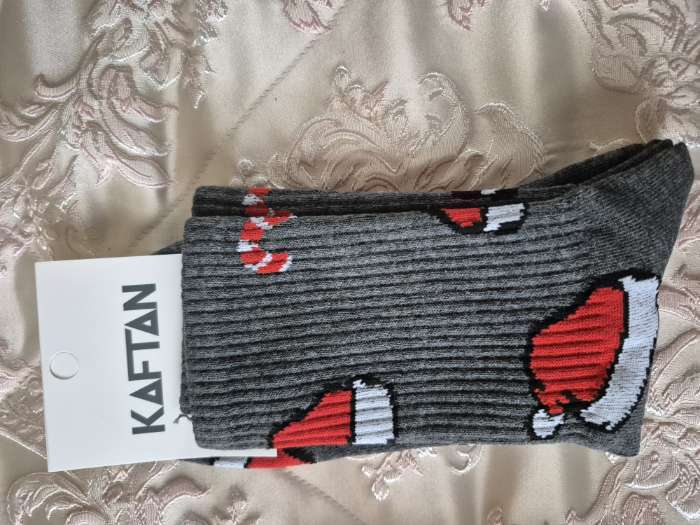 Фотография покупателя товара Носки новогодние мужские KAFTAN Oops размер 41-44 (27-29 см), серые - Фото 1