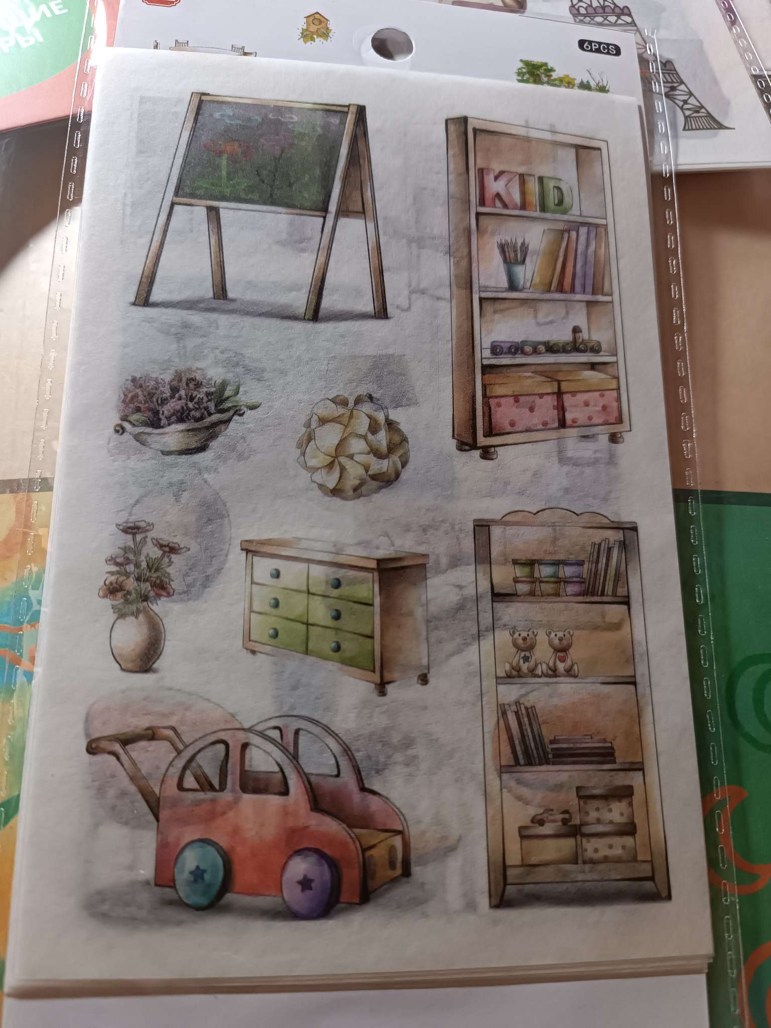 Фотография покупателя товара Набор наклеек бумага «Интерьер загородного дома», 6 листов, 18.6×10 см - Фото 1