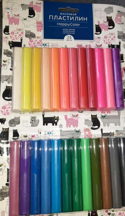 Фотография покупателя товара Пластилин мягкий (восковой) 24 цвета 400 г Multicolor, в блистере