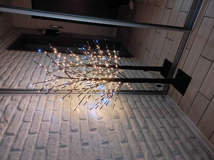 Фотография покупателя товара Светодиодное дерево 1.5 м, 224 LED, мерцание, 220 В, свечение синее - Фото 7
