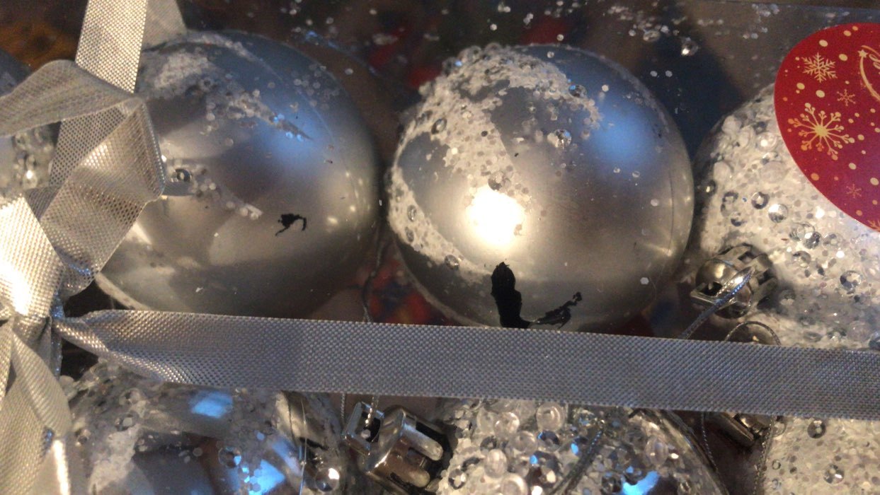 Фотография покупателя товара Набор шаров пластик d-6 см, 8 шт "Аделия" серебро