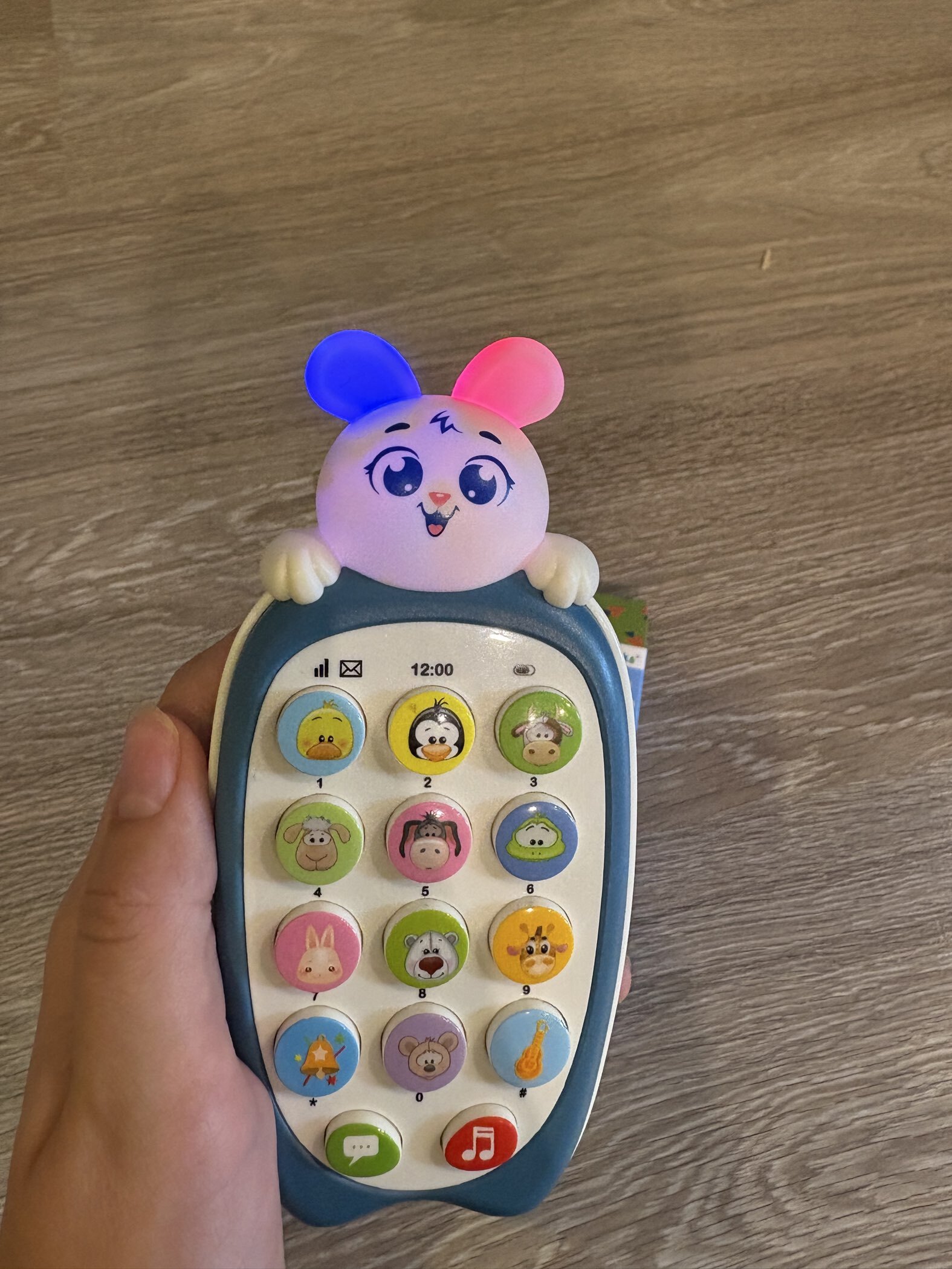 Фотография покупателя товара Музыкальный телефон детский «Малыш Банни», звук, цвет синий - Фото 1