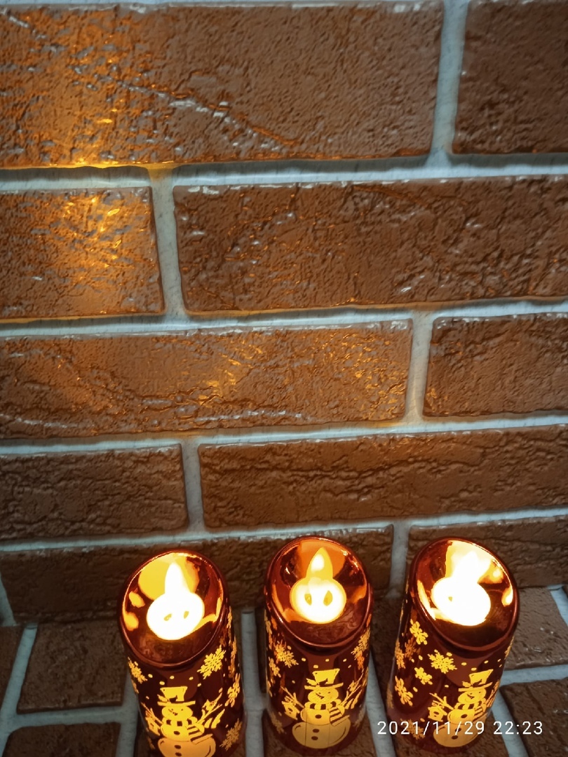 Фотография покупателя товара Светодиодная фигура «Золотистая свеча со снеговиком» 5 × 9 × 5 см, пластик, батарейки AG13х3, свечение тёплое белое - Фото 2