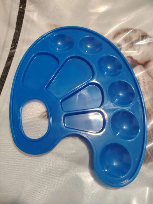 Фотография покупателя товара Палитра овальная, 10 ячеек Calligrata «Фонарики», неоновые цвета, МИКС - Фото 4