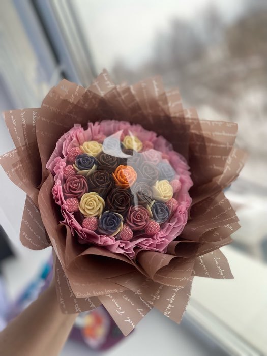 Фотография покупателя товара Пленка для цветов "Послание", небесный, 0,6 х 10 м - Фото 6