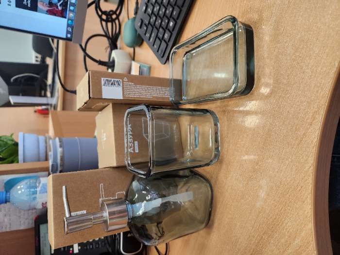 Фотография покупателя товара Дозатор для мыла SL Home, стекло, 8×8×18 см - Фото 1