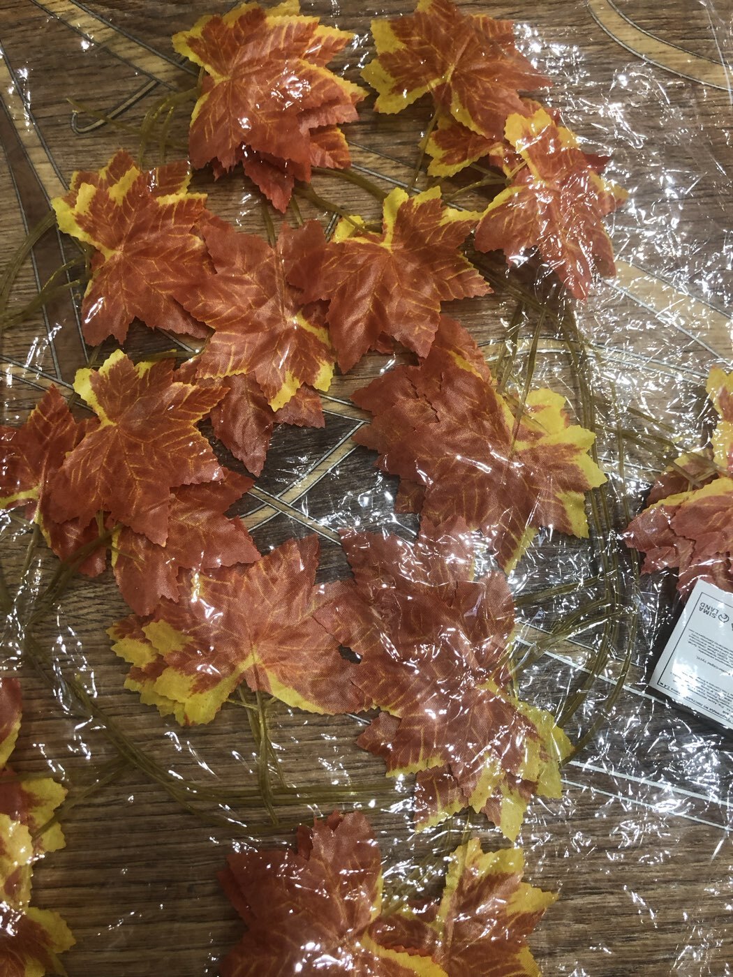 Фотография покупателя товара Декор «Гирлянда из листьев» длина: 2.4 м, ширина: 17 см, цвет красно-жёлтый - Фото 28