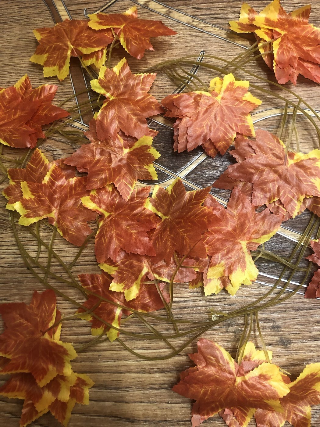 Фотография покупателя товара Декор «Гирлянда из листьев» длина: 2.4 м, ширина: 17 см, цвет красно-жёлтый - Фото 29