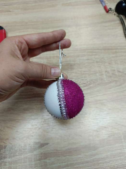 Фотография покупателя товара УЦЕНКА Ёлочный шар своими руками на новый год «Розовый», набор для творчества - Фото 4