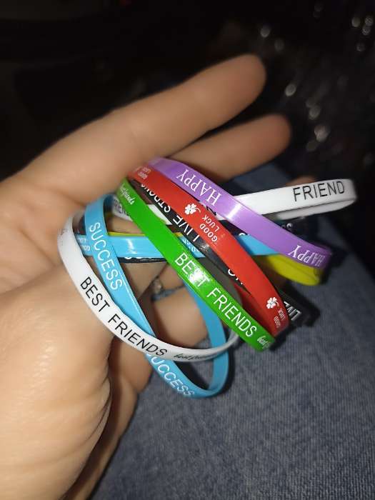 Фотография покупателя товара Силиконовый браслет «Андеграунд», набор 10 шт. цвет МИКС - Фото 1