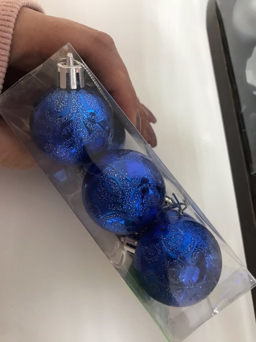 Фотография покупателя товара Набор шаров пластик d-4 см, 6 шт "Морозная зима" синий - Фото 9