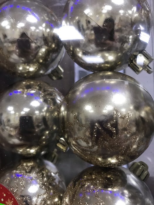 Фотография покупателя товара Набор шаров пластик d-6 см, 6 шт "Эмили звёзды" золото - Фото 1