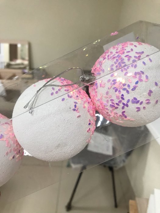 Фотография покупателя товара Ёлочные игрушки «Новелла перламутр», шары новогодние, d=8 см, 3 шт., белый - Фото 3