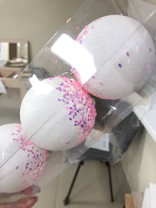 Фотография покупателя товара Ёлочные игрушки «Новелла перламутр», шары новогодние, d=8 см, 3 шт., белый - Фото 4