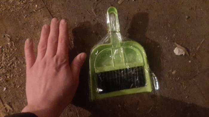Фотография покупателя товара Щётка для пола с совком «Чистота», 20×13 см, цвет МИКС