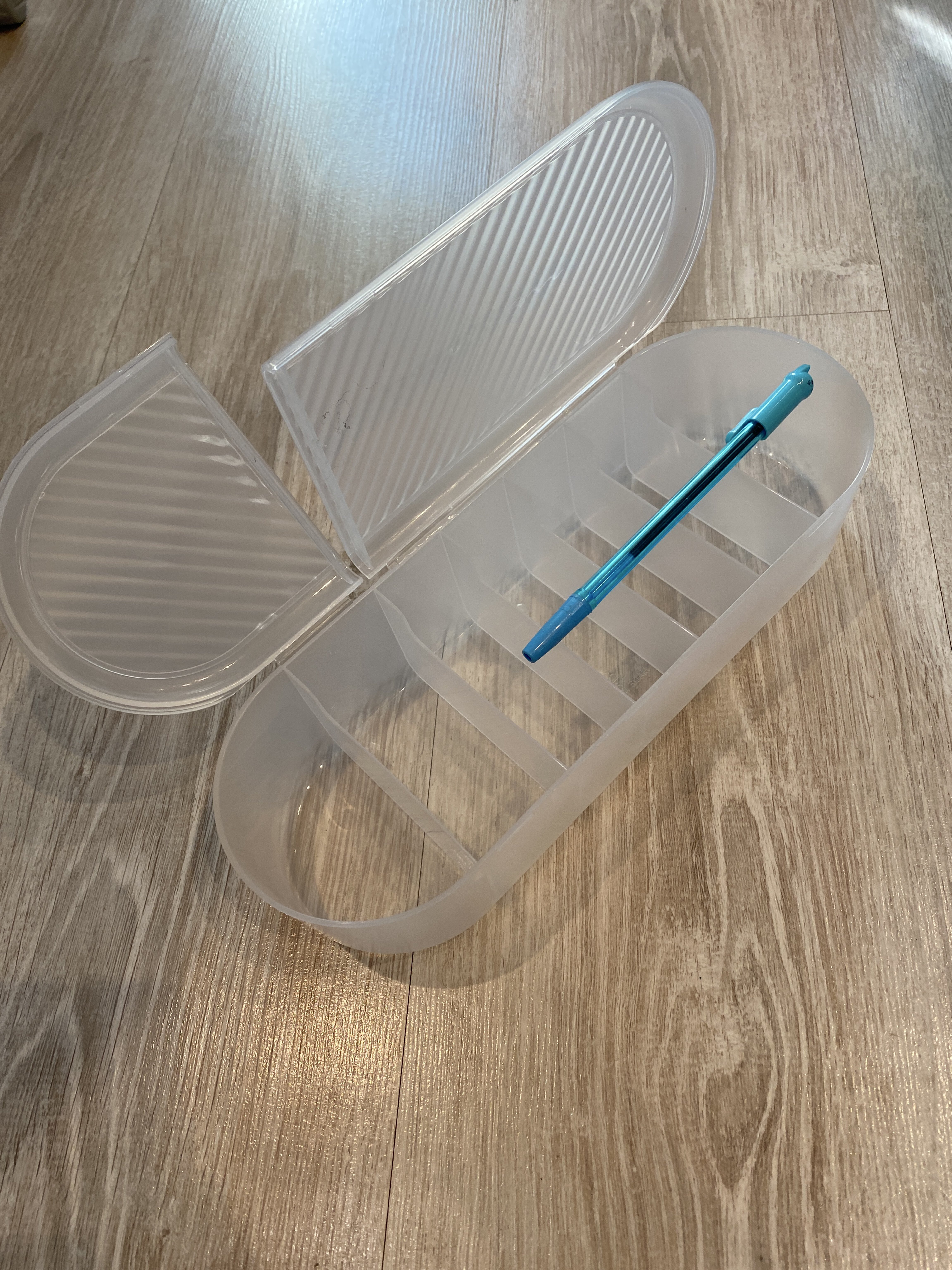 Фотография покупателя товара Органайзер для хранения, с крышкой, 7 секции, 28×10.5 см, прозрачный - Фото 1