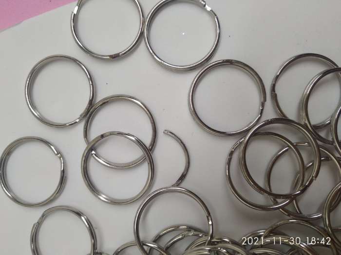 Фотография покупателя товара Основа для брелока кольцо металл серебро 2,5х2,5 см - Фото 5