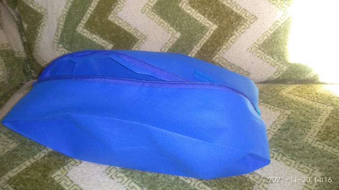Фотография покупателя товара Сумка для обуви на молнии, цвет голубой