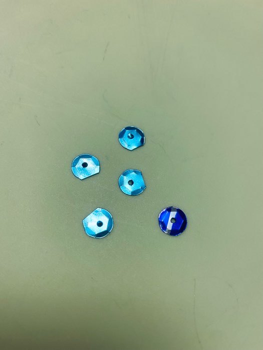 Фотография покупателя товара Пайетки для творчества «Классика», оттенки голубого, 8 мм, 30 г - Фото 1