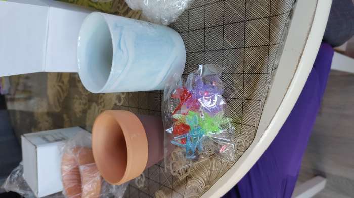 Фотография покупателя товара Горшок для цветов «Трапеция» керамический, 200 мл, 7×6.5 см, терракот - Фото 2