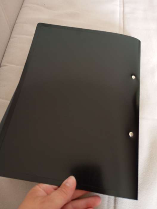 Фотография покупателя товара Папка с пружинным скоросшивателем А4, 500 мкм, корешок 15 мм, Calligrata, до 100 листов, чёрная - Фото 6