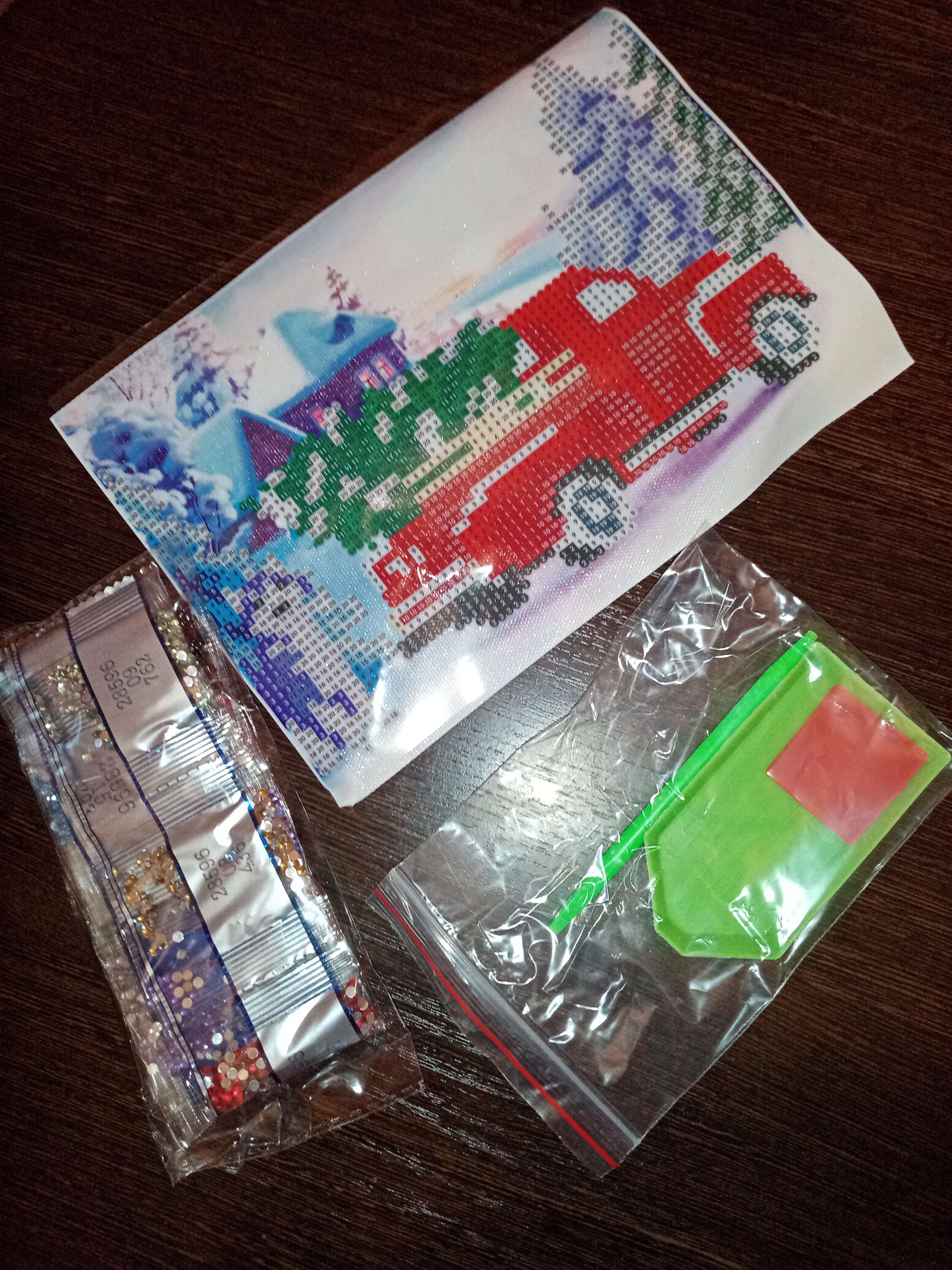 Фотография покупателя товара Алмазная мозаика на новый год с частичным заполнением «Грузовичок», 15 х 21 см, новогодний набор для творчества