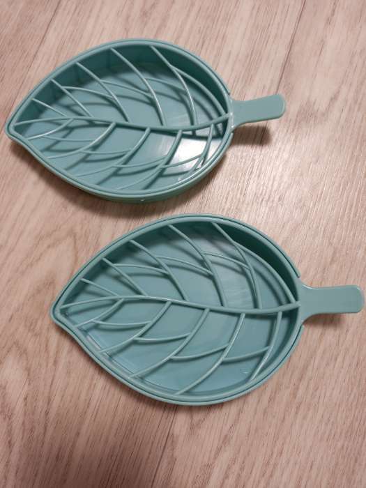 Фотография покупателя товара Мыльница «Лист», пластик, 17.5×10.5×2 см, зелёный - Фото 1