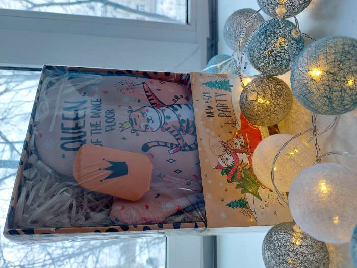 Фотография покупателя товара Новогодний набор подарочный Party варежка-прихватка, лопатка силикон - Фото 1