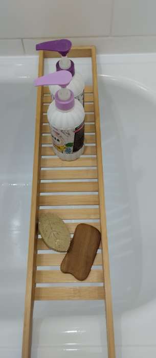 Фотография покупателя товара Полка для ванной Sima-land Home, бамбук, 70×14×4.5 см - Фото 1