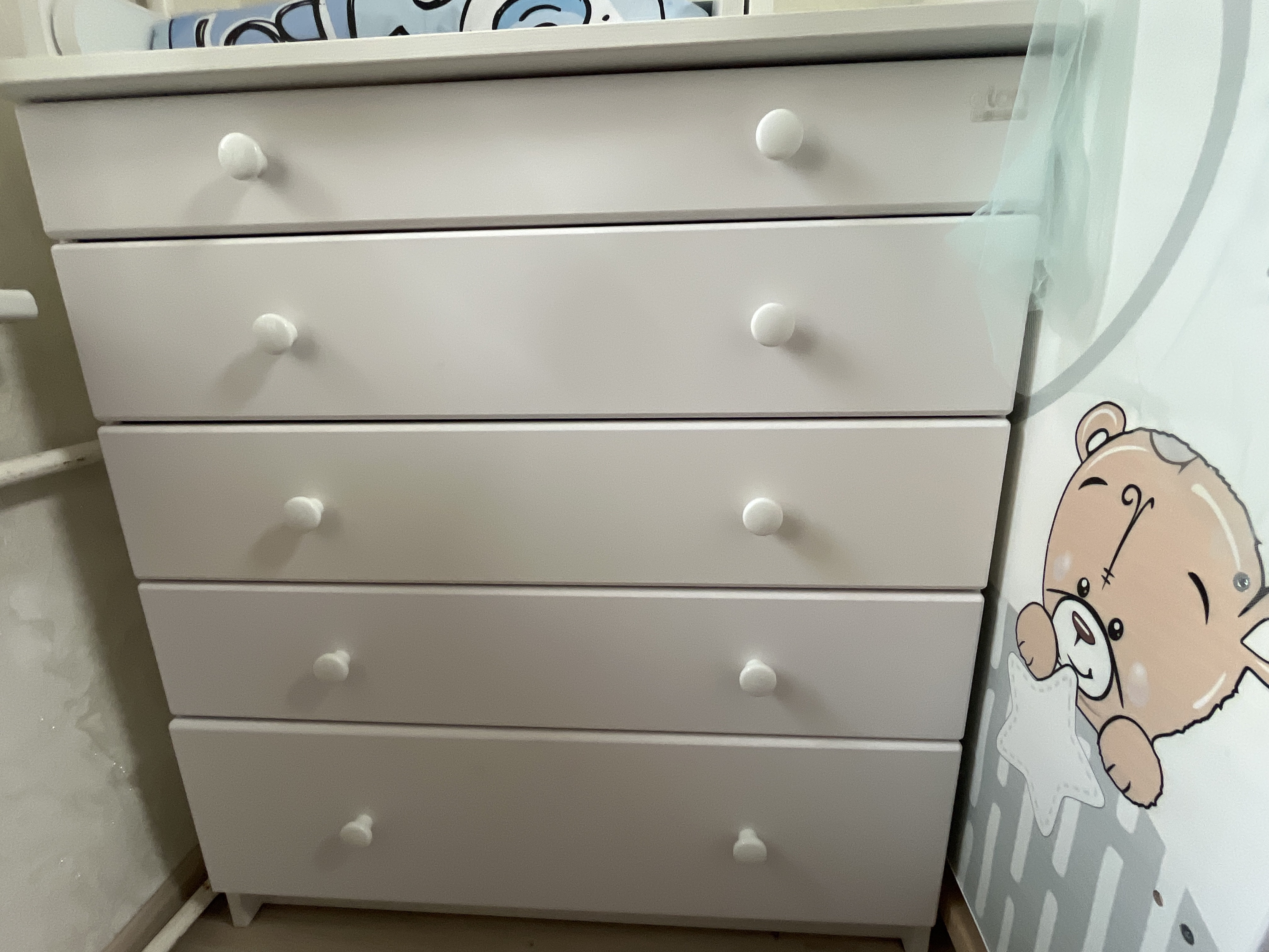 Фотография покупателя товара Комод пеленальный детский Maks 800/5, 80х47х101 см., 5 ящиков, с органайзером, МДФ/ЛДСП, цвет белый - Фото 16