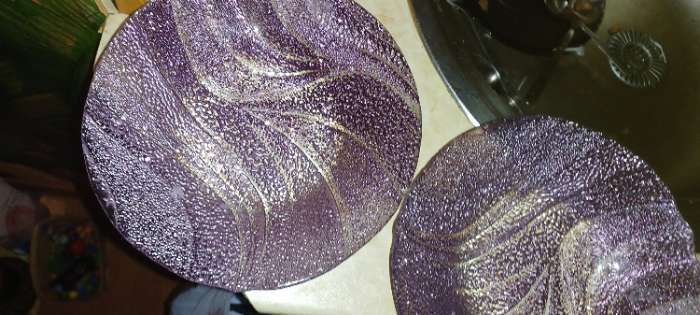 Фотография покупателя товара Тарелка «Драхна», d=21 см, стекло, бордовая - Фото 2