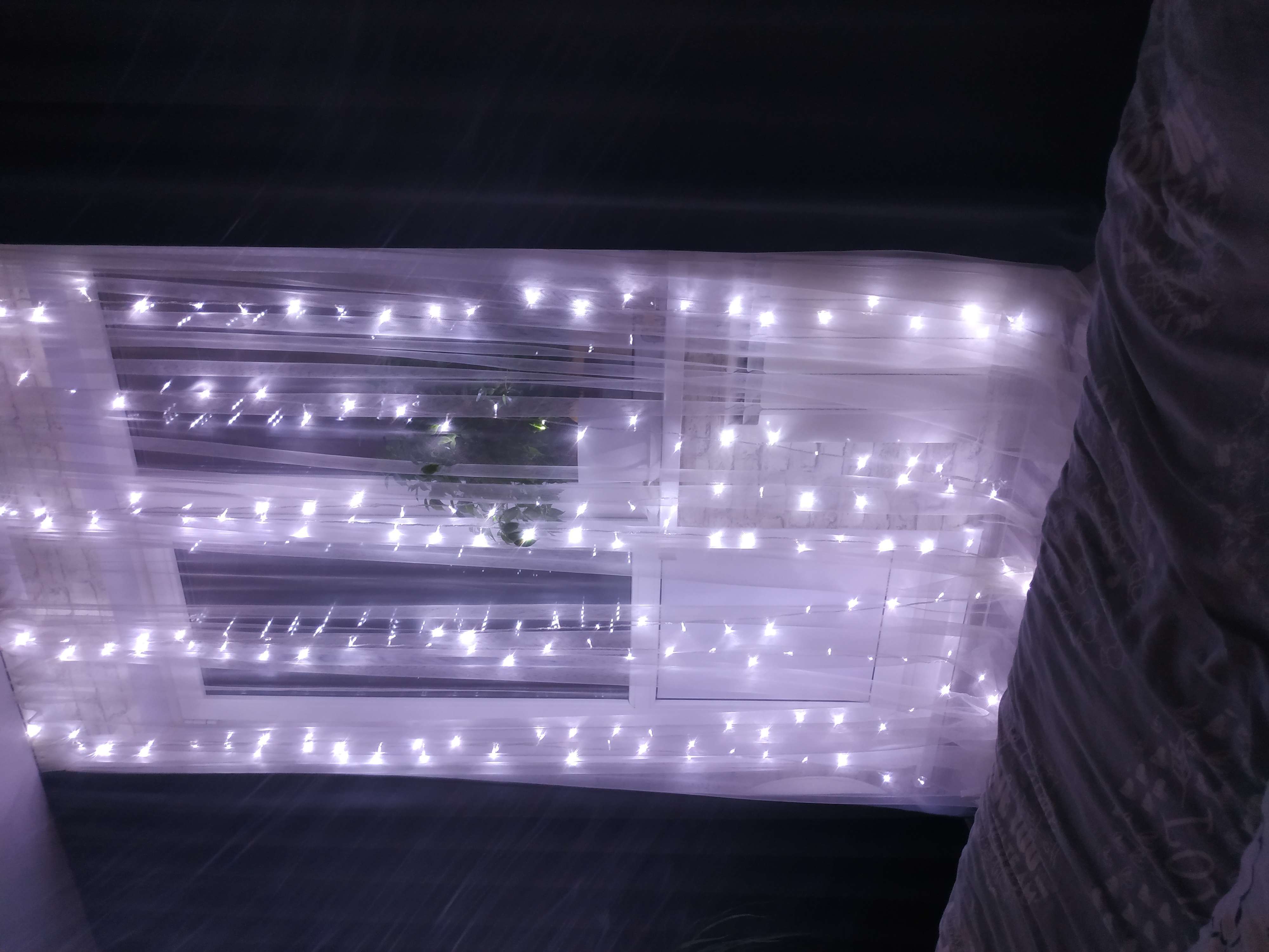 Фотография покупателя товара Гирлянда «Нить» 20 м, IP20, тёмная нить, 200 LED, свечение белое, 8 режимов, 220 В - Фото 142