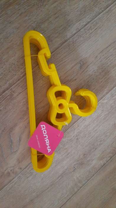 Фотография покупателя товара Плечики - вешалки для одежды Доляна, 28.5×0.4×14.5 см, 10 шт., детские, жёлтые - Фото 1