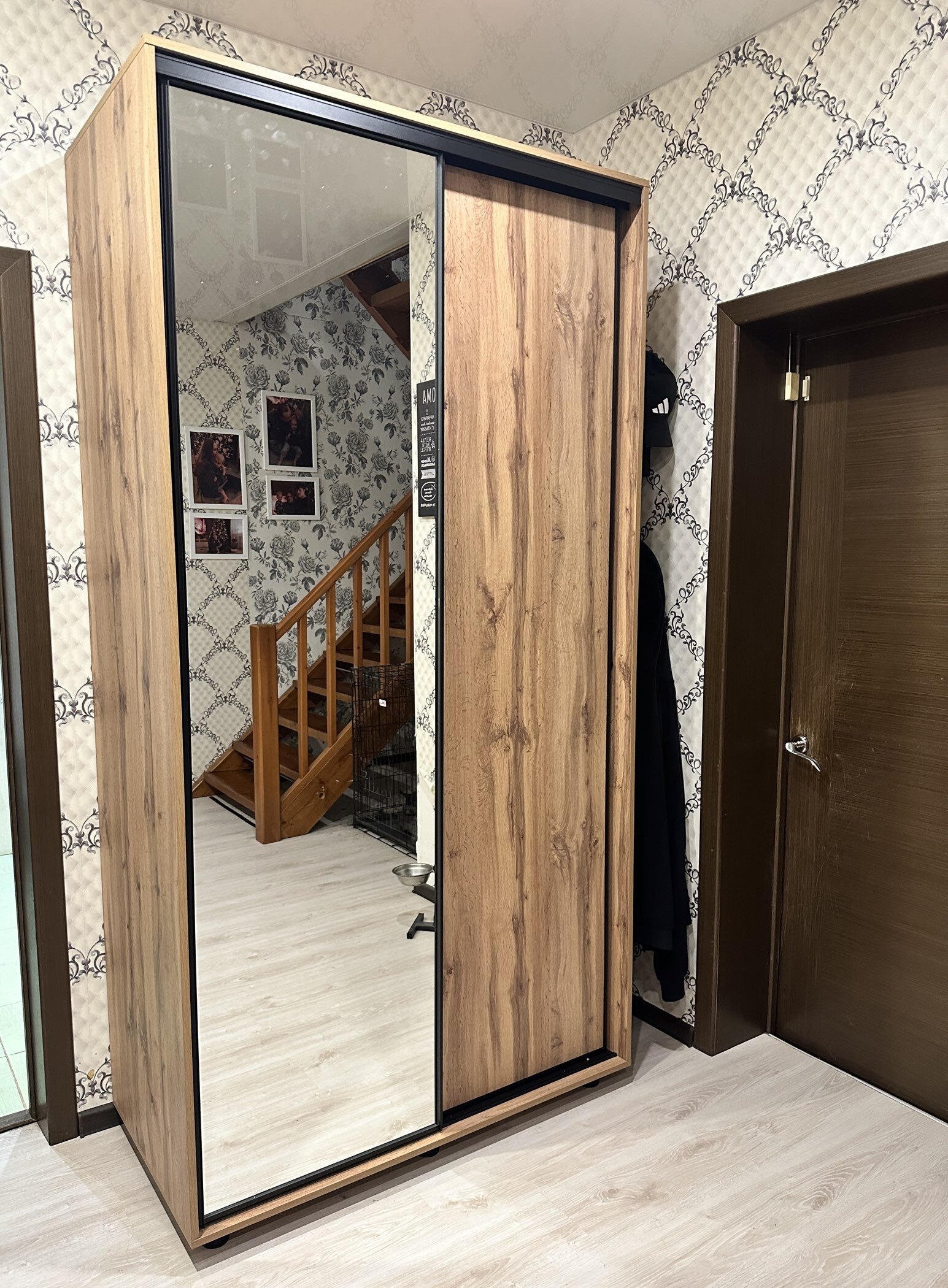 Фотография покупателя товара Шкаф-купе PRIME, 2 двери, зеркало, 1200×604×2300 мм, цвет дуб вотан - Фото 1