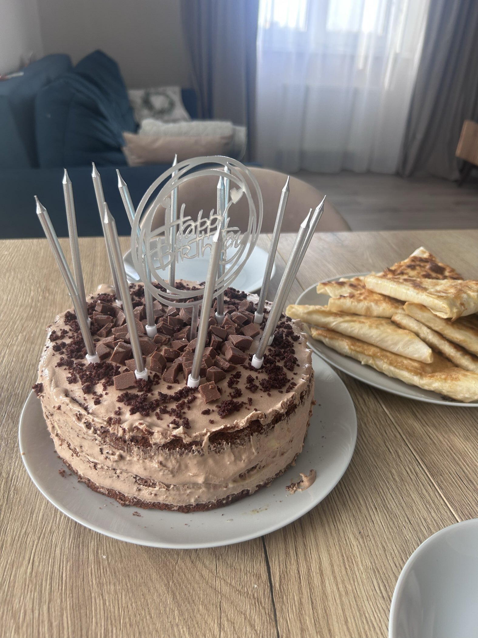 Фотография покупателя товара Топпер для торта «День рождения», серебро - Фото 1