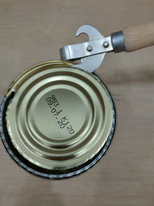 Фотография покупателя товара Нож консервный с деревянной ручкой, с заклепками - Фото 2
