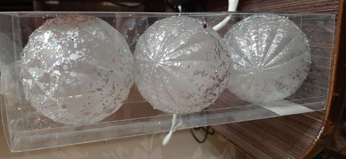 Фотография покупателя товара Набор шаров пластик d-8 см, 3 шт "Бесконечность" серебро - Фото 6