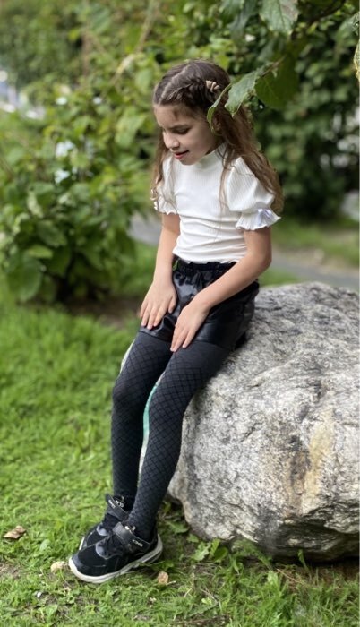 Фотография покупателя товара Колготки детские, цвет серый, рост 128-134 см - Фото 1