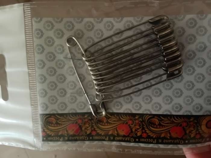 Фотография покупателя товара Булавки английские, 55 мм, 10 шт., цвет никель - Фото 1