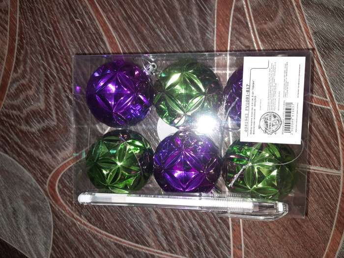 Фотография покупателя товара Набор шаров пластик d-6 см, 6 шт "Сфера" фиолетово-зелёный - Фото 2